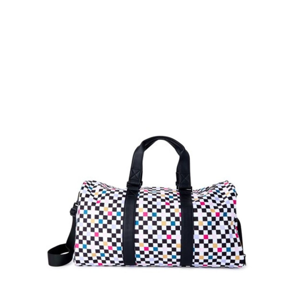 No Boundary Barrel Weekender Colored Checkered Duffle Bag